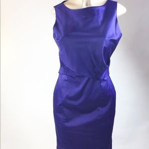 Talbots Purple Sleeveless Sheath elegant satin Dress size 10P